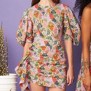 RHODE Pia Floral Mixed Print Cotton Dress